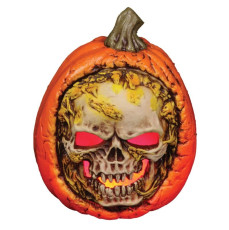 Light Up Pumpkin with Skull