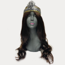 Long brown budget wig
