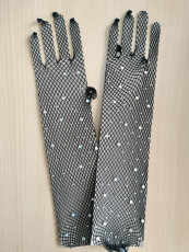 Beaded Net  Long Gloves