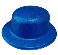 Royal Blue Glitter Bowler Hat