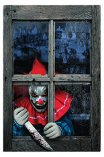 Printed Curtain with Window & Clown 1.2m