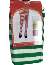 Green and White Striped Stockings