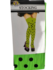 Stockings Black and Green Dotted