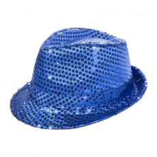  Sequined Fedora Royal Blue