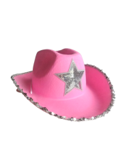Pink Silver Star Cowgirl Hat